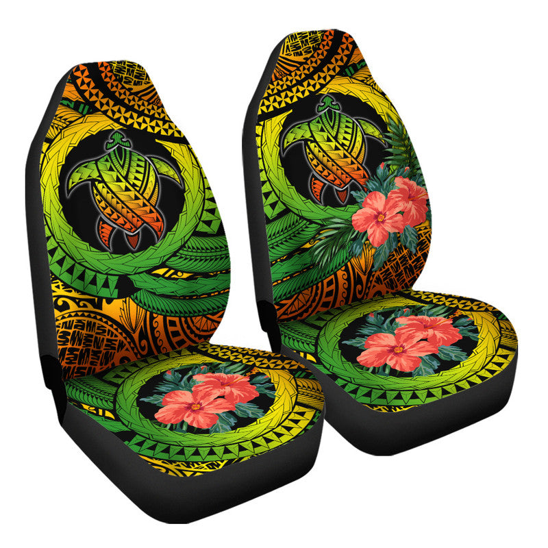 Polynesian Turtle Car Seat Cover Circle Turtle Hibiscus Reggae LT9 One Size Reggae - Polynesian Pride