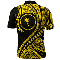 Chuuk Polo Shirt Federated States of Micronesia Gold Wave Style LT9 - Polynesian Pride