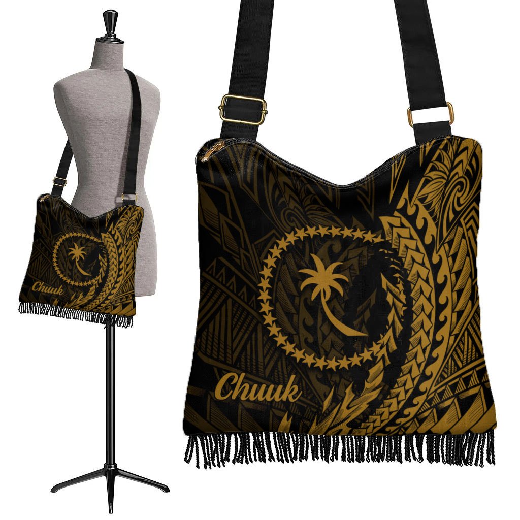 Chuuk Boho Handbag - Wings Style One Size Boho Handbag Black - Polynesian Pride