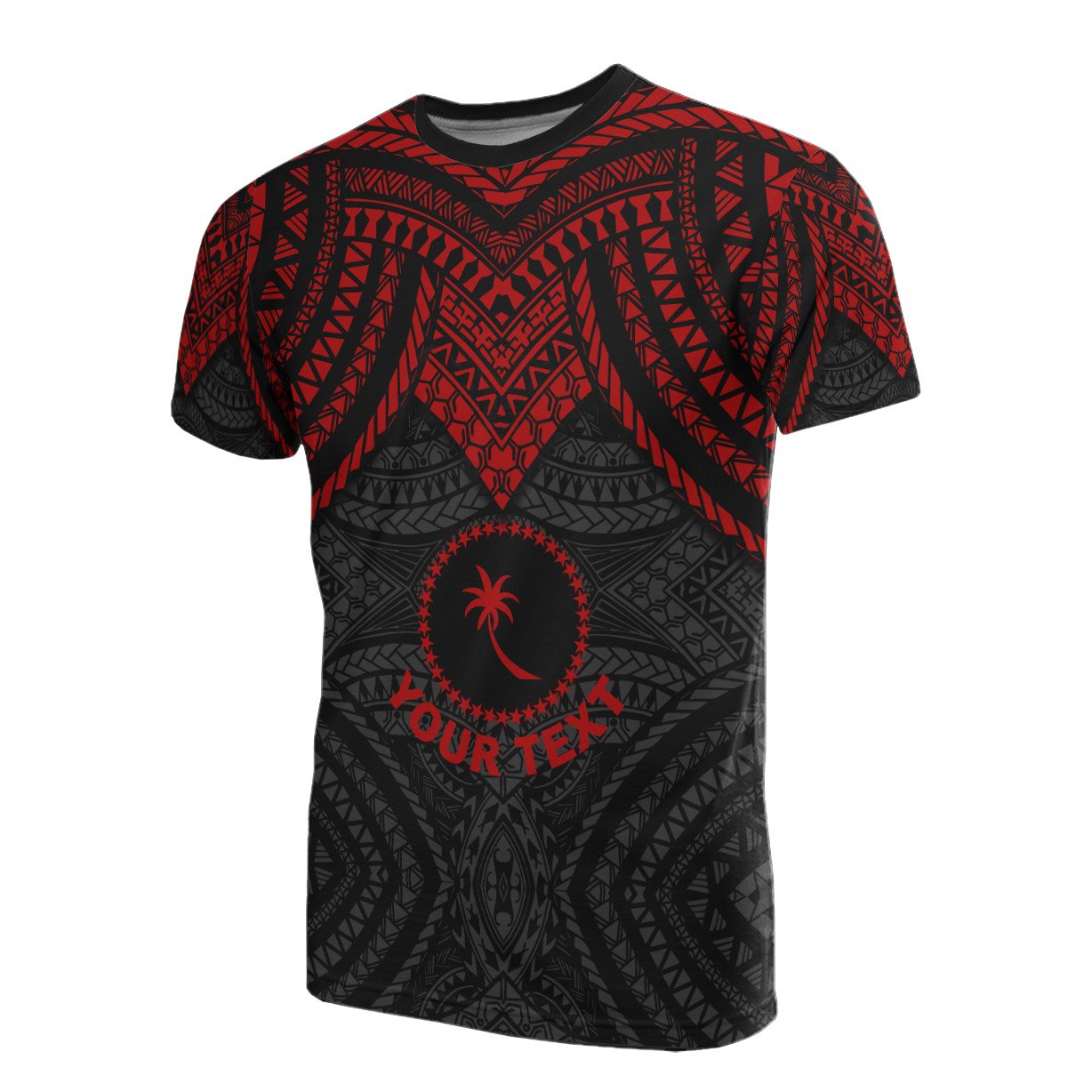 Chuuk Custom T Shirt Micronesian Pattern Red Armor Style Unisex Red - Polynesian Pride