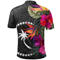 Chuuk Polo Shirt Hibiscus Polynesian Pattern - Polynesian Pride