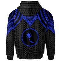 Chuuk Zip up Hoodie Polynesian Armor Style Blue - Polynesian Pride