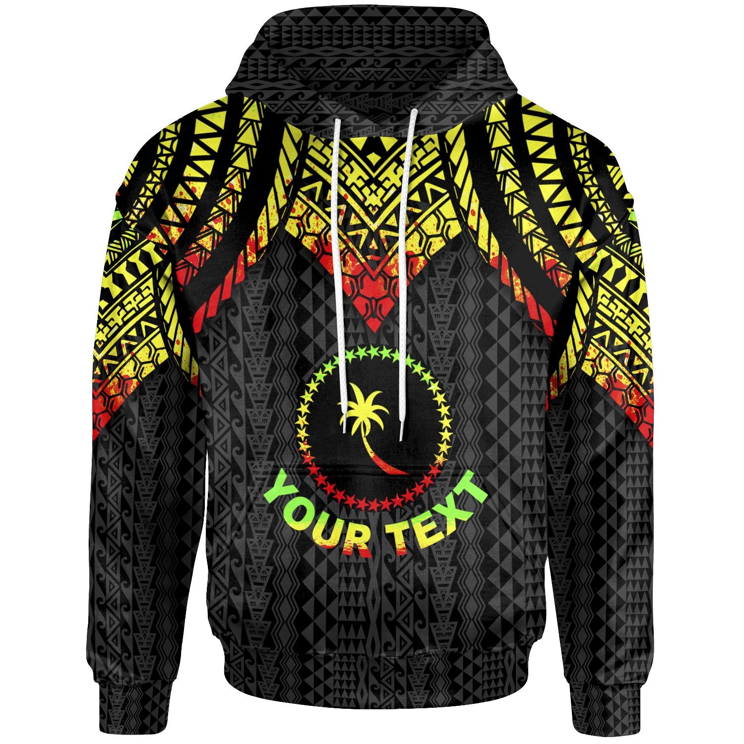 Chuuk Custom Hoodie Polynesian Armor Style Reagge Unisex Reagge - Polynesian Pride