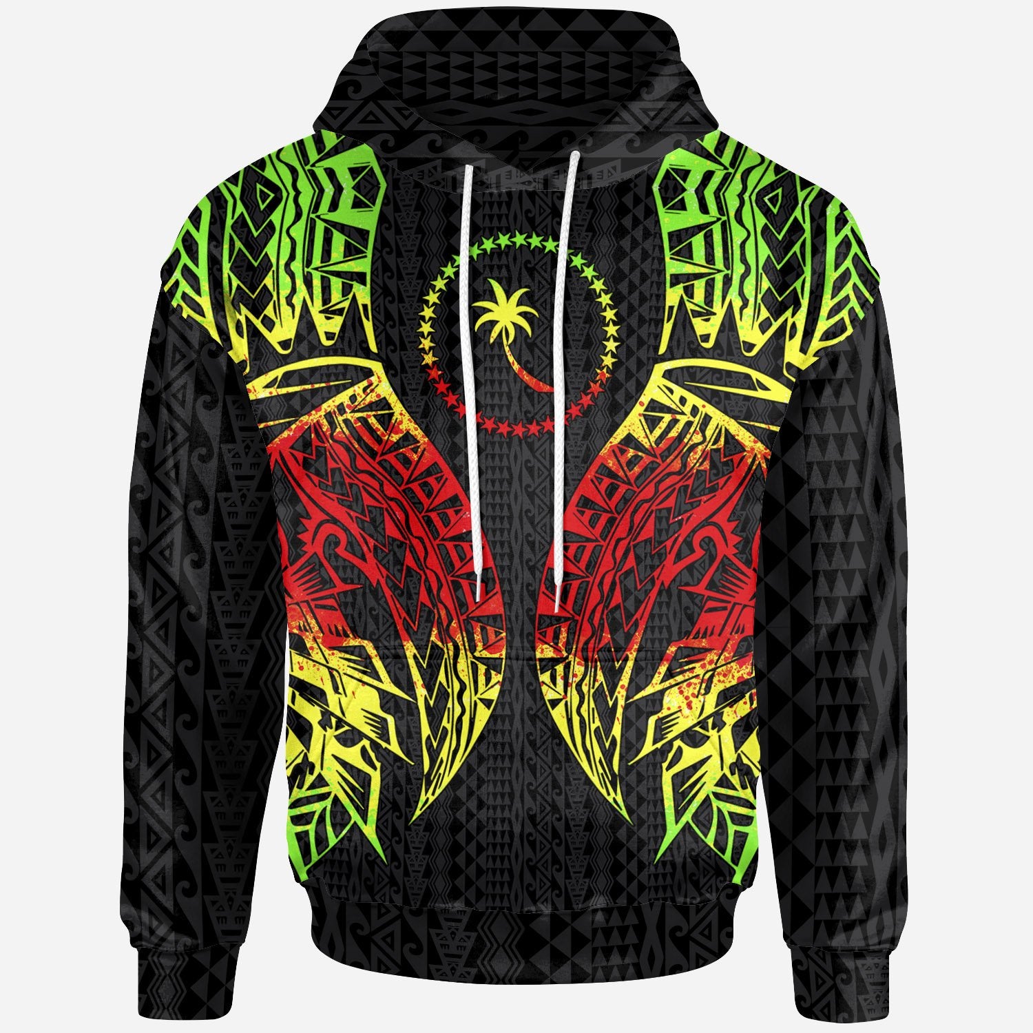 Chuuk Hoodie Micronesian Lion Head Reggae Style Unisex Reggae - Polynesian Pride