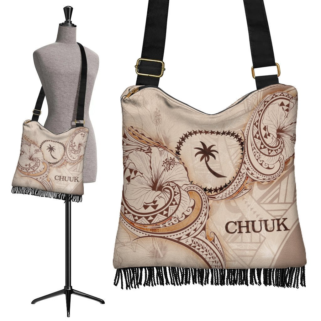 Chuuk Boho Handbag - Hibiscus Flowers Vintage Style - Polynesian Pride