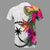 Chuuk Custom T Shirt Hibiscus White Pattern - Polynesian Pride