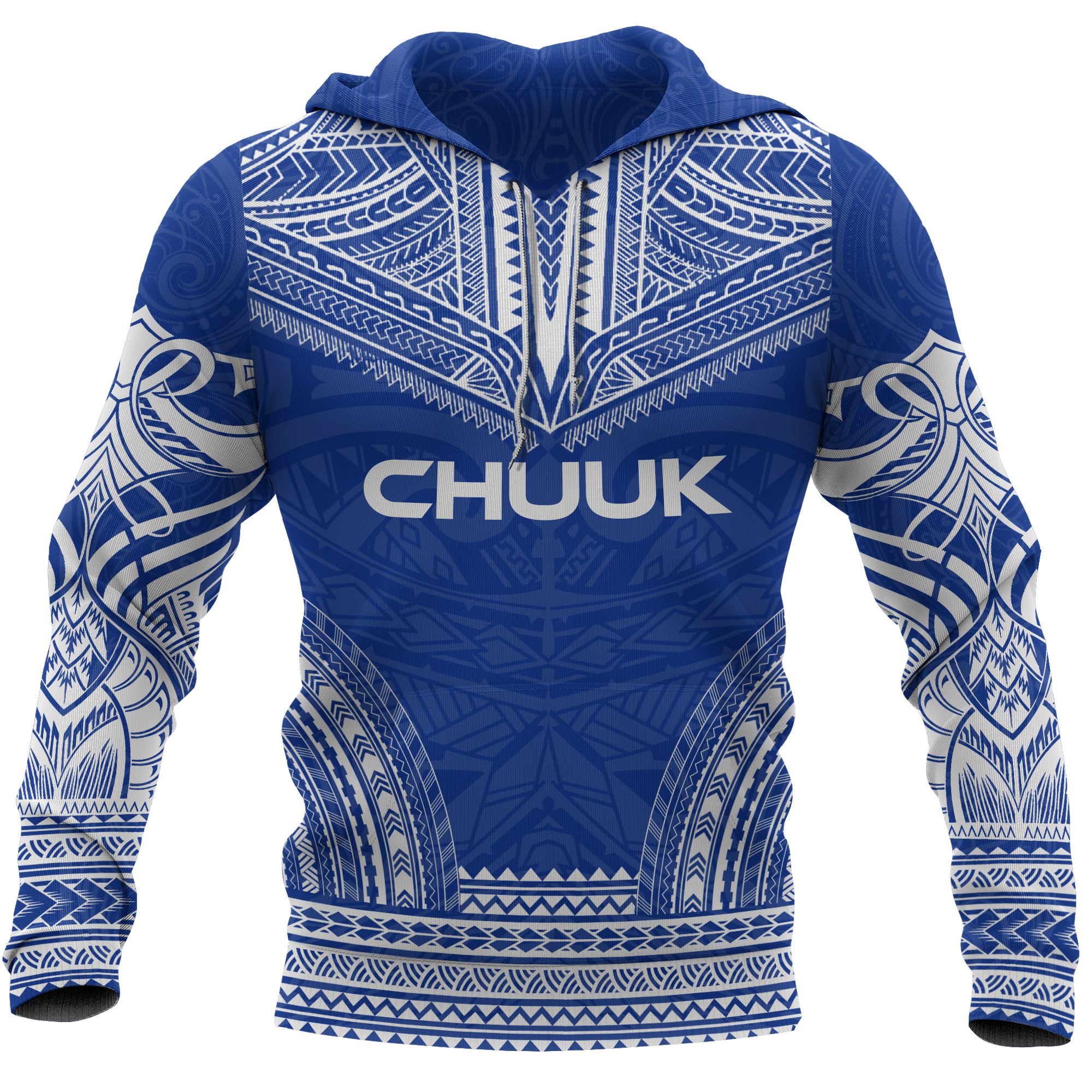 Chuuk Flag Polynesian Chief Hoodie Unisex Blue - Polynesian Pride