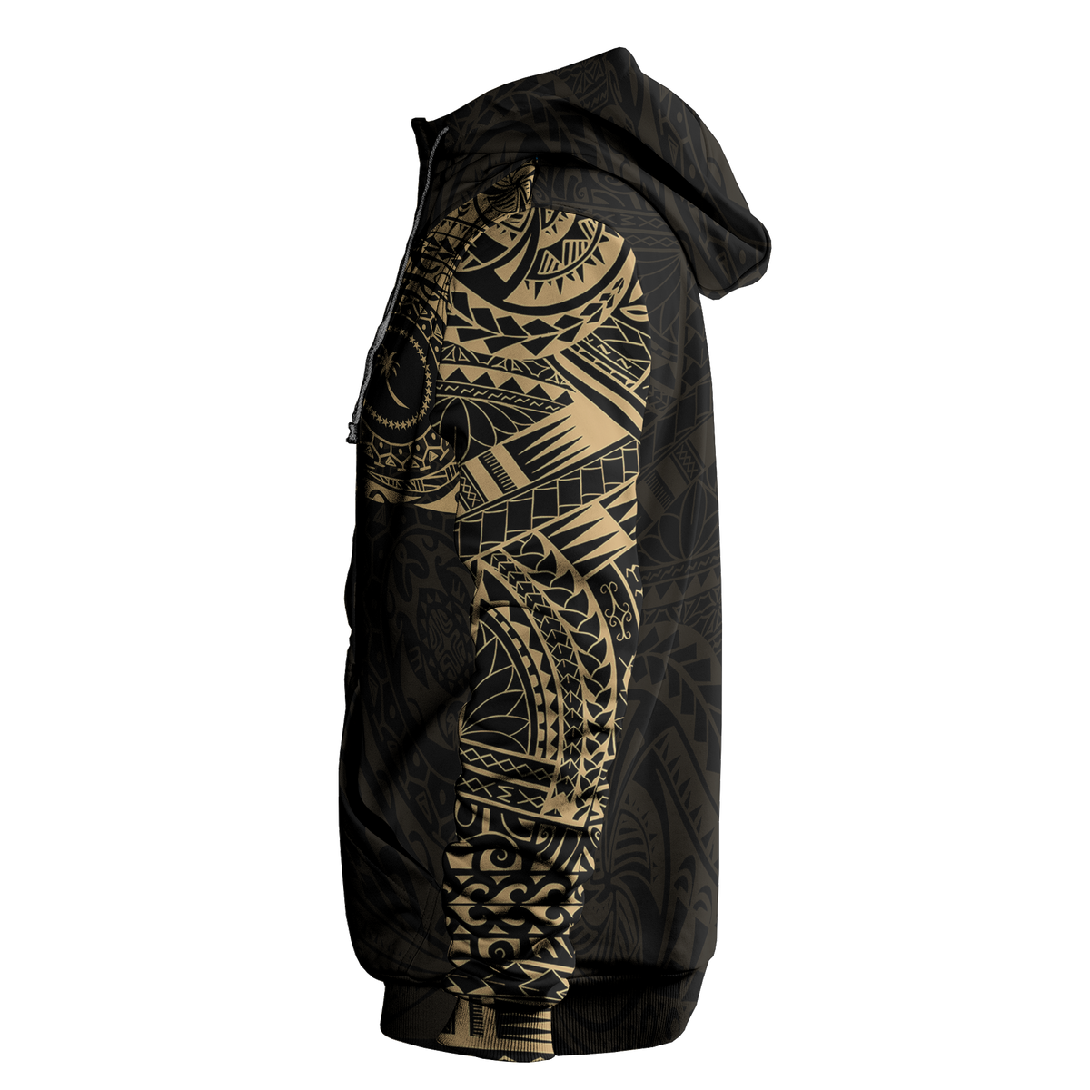 Micronesia All Over Print Hoodie Chuuk In My Heart Gold - Polynesian Pride