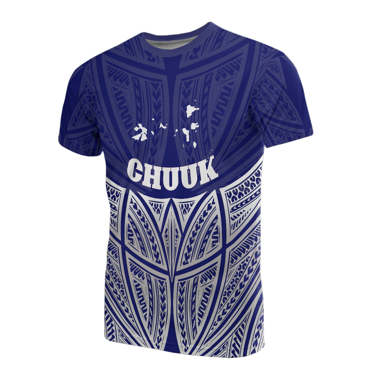 Chuuk Polynesian T Shirt Blue Pride Map and Seal Unisex Blue - Polynesian Pride