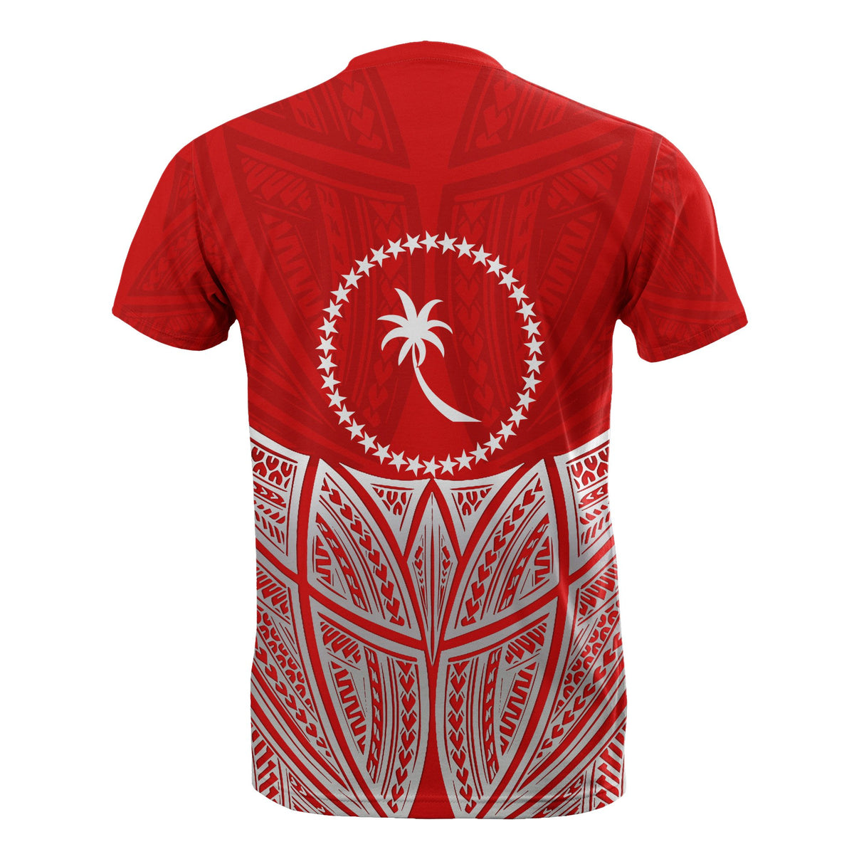 Chuuk Polynesian T Shirt Red Pride Map and Seal - Polynesian Pride
