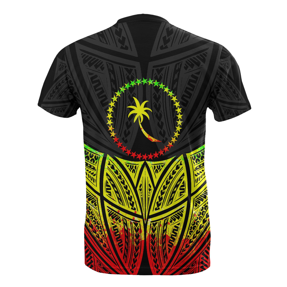Chuuk Polynesian T Shirt Reggae Pride Map and Seal - Polynesian Pride