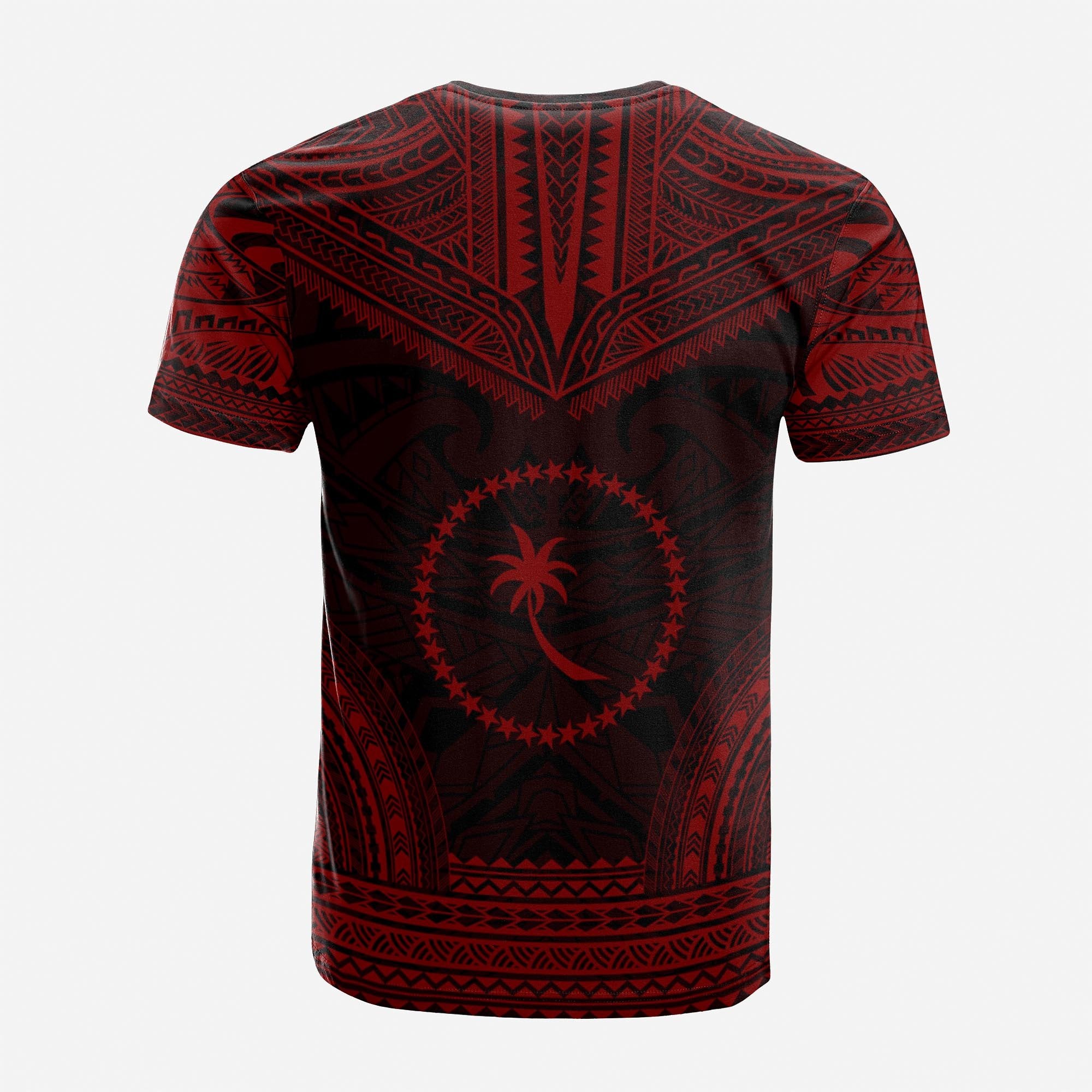 Chuuk Custom T Shirt Chuuk Flag Polynesian Chief Tattoo Red Version Unisex Red - Polynesian Pride