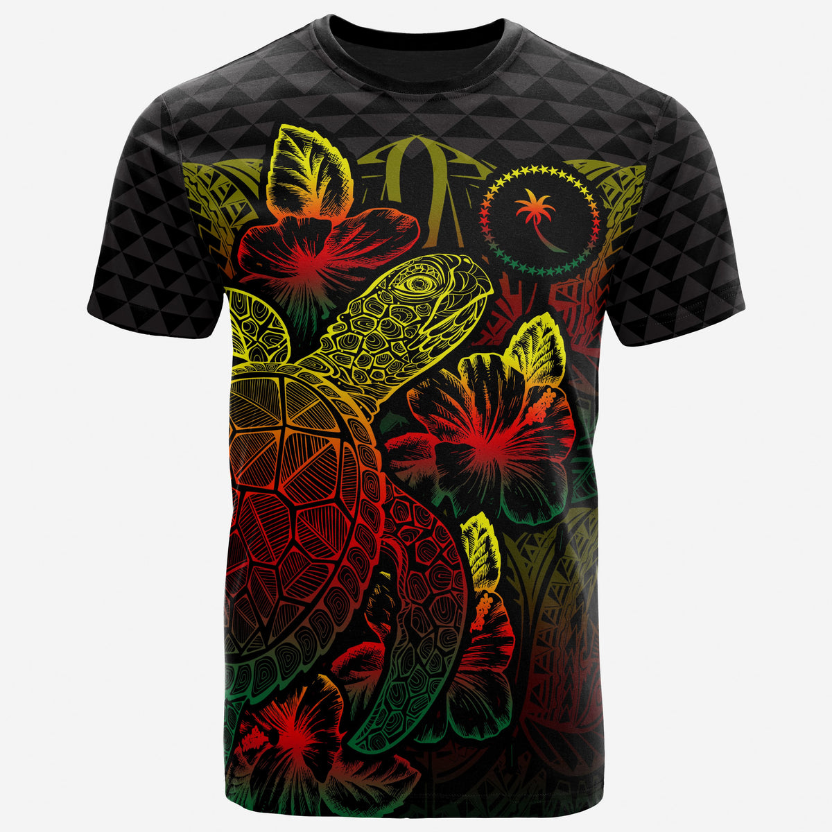 Chuuk T Shirt Chuuk Flag Turtle Hibiscus Reggae Unisex Reggae - Polynesian Pride