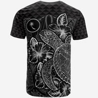 Chuuk T Shirt Chuuk Flag Turtle Hibiscus Black - Polynesian Pride