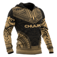 Chuuk Flag Polynesian Chief Hoodie Gold Version - Polynesian Pride