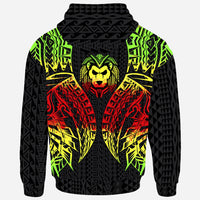 Chuuk Zip up Hoodie Polynesian Lion Head Reggae Style - Polynesian Pride