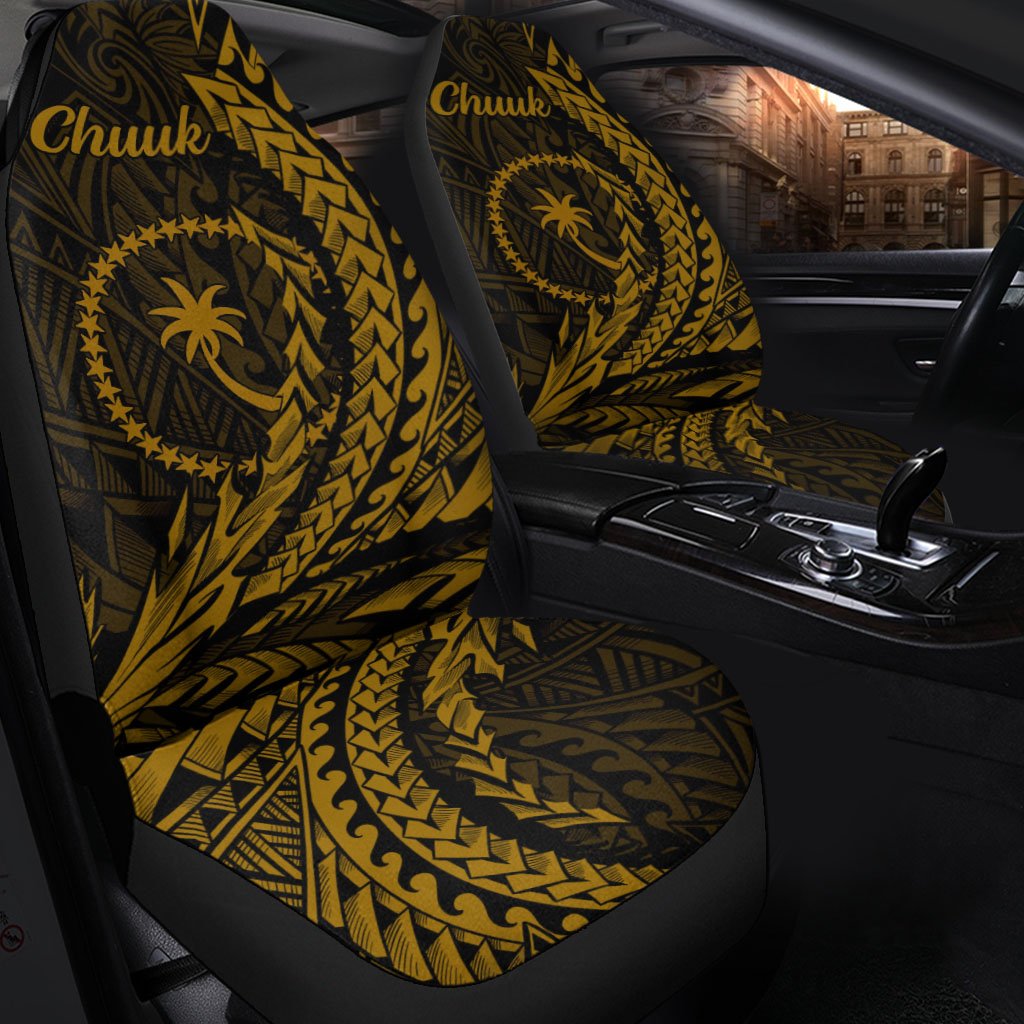 Chuuk Car Seat Cover - Wings Style Universal Fit Black - Polynesian Pride