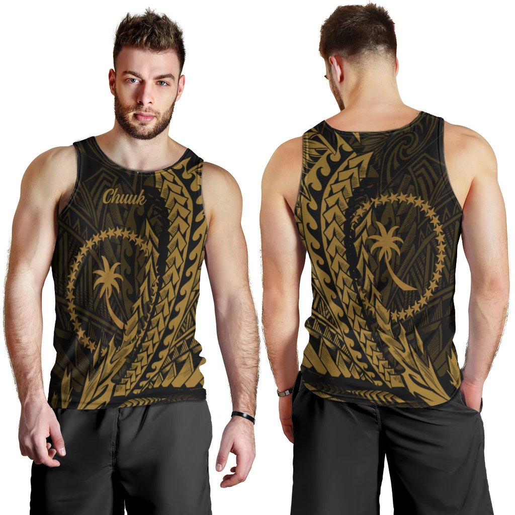 Chuuk Men's Tank Top - Wings Style Black - Polynesian Pride