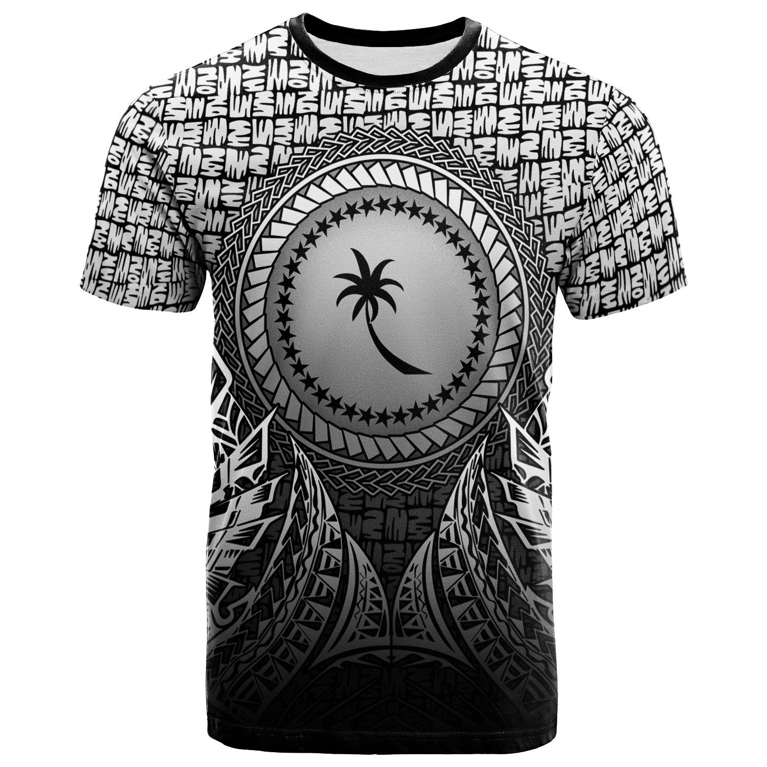 Chuuk Micronesian T Shirt Circle Pattern Black Unisex Black - Polynesian Pride