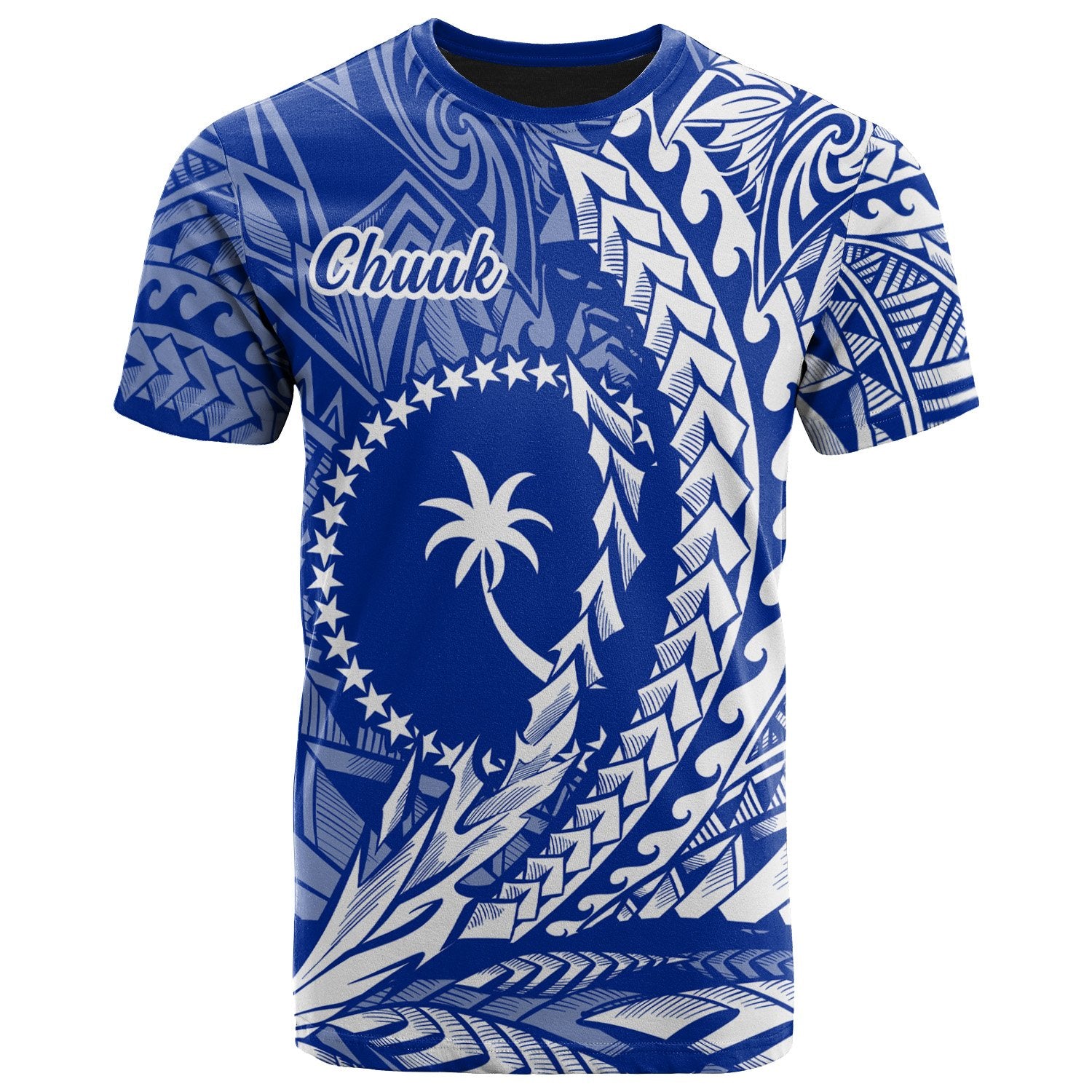 Chuuk State T Shirt Wings Style Flag Color Unisex Blue - Polynesian Pride