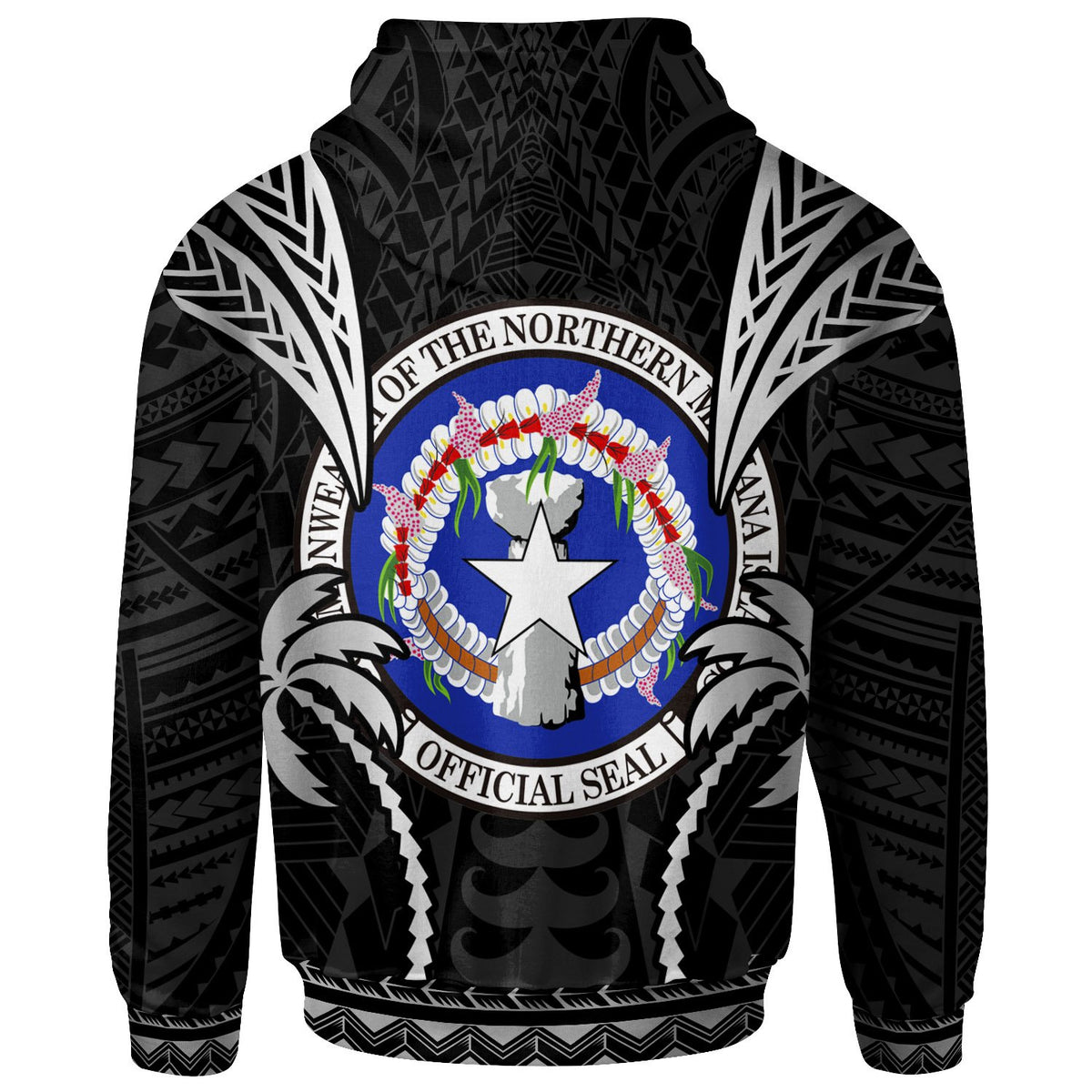 Northern Mariana Islands Hoodie Blood Runs Through My Veins Style Black - Polynesian Pride