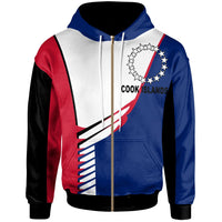 Cook Island Zip Hoodie Athletes Style Unisex Blue - Polynesian Pride