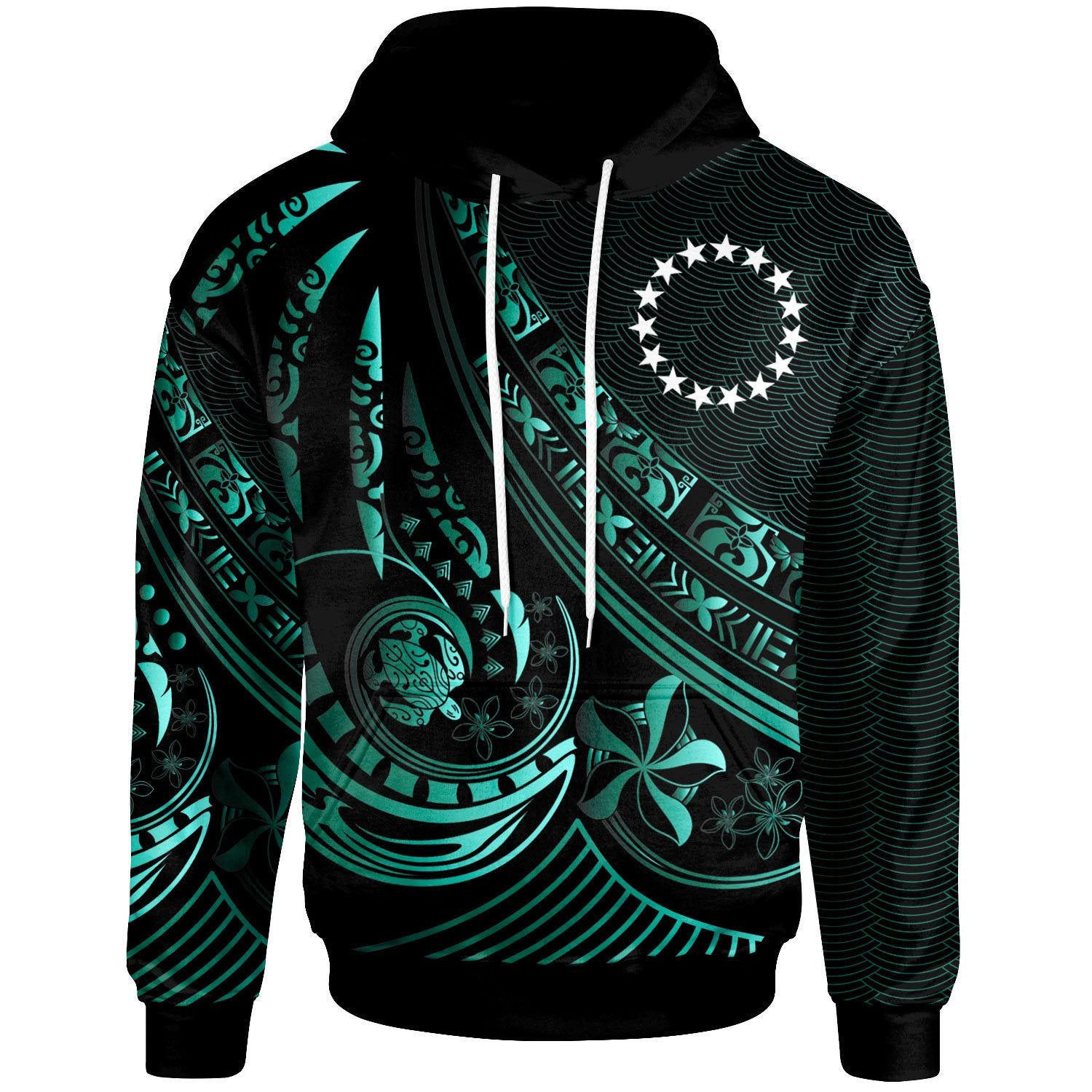 Cook Islands Hoodie The Flow of The Ocean Blue - Polynesian Pride