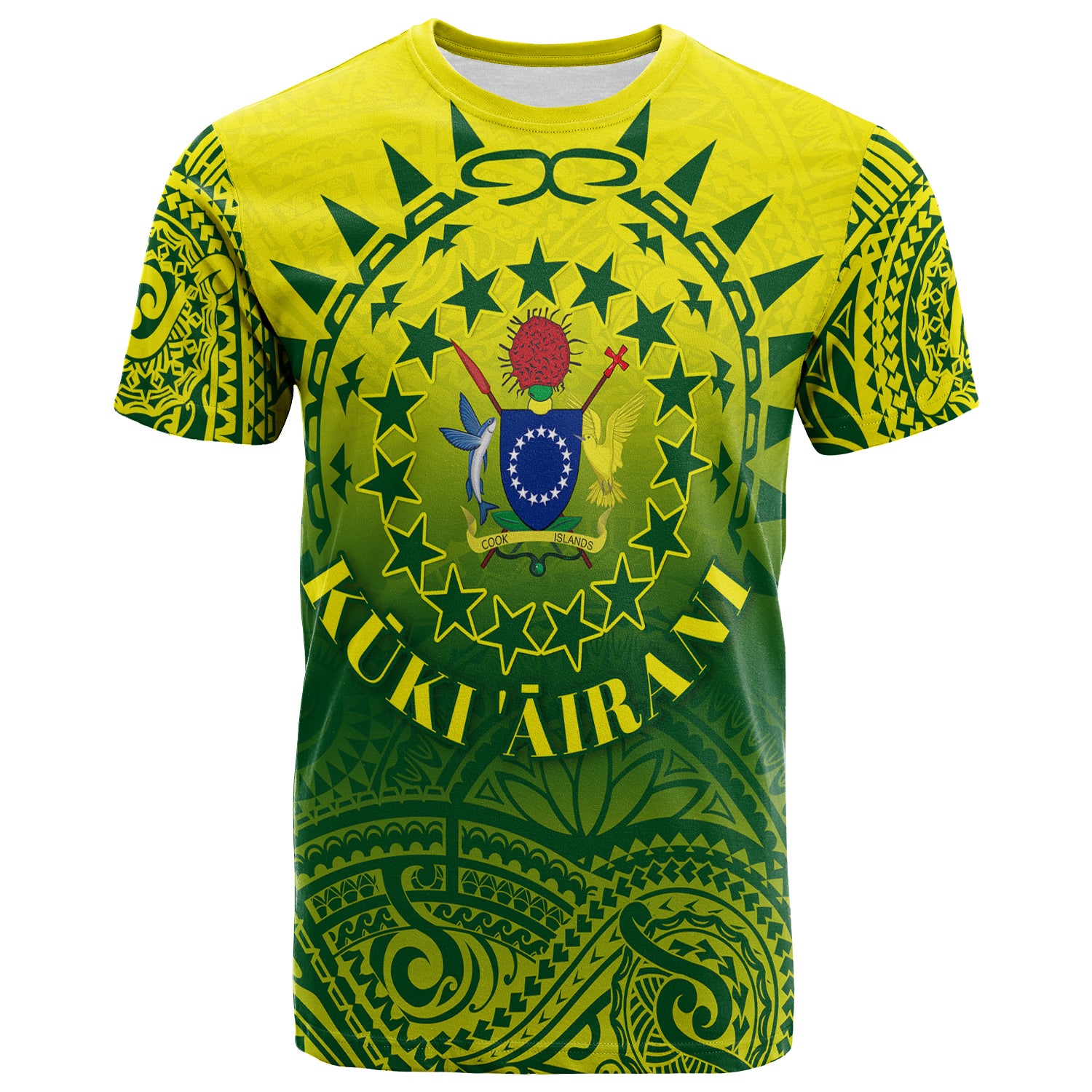 Cook Islands T Shirt Polynesian Tattoo Sunshine LT4 Unisex Yellow - Polynesian Pride