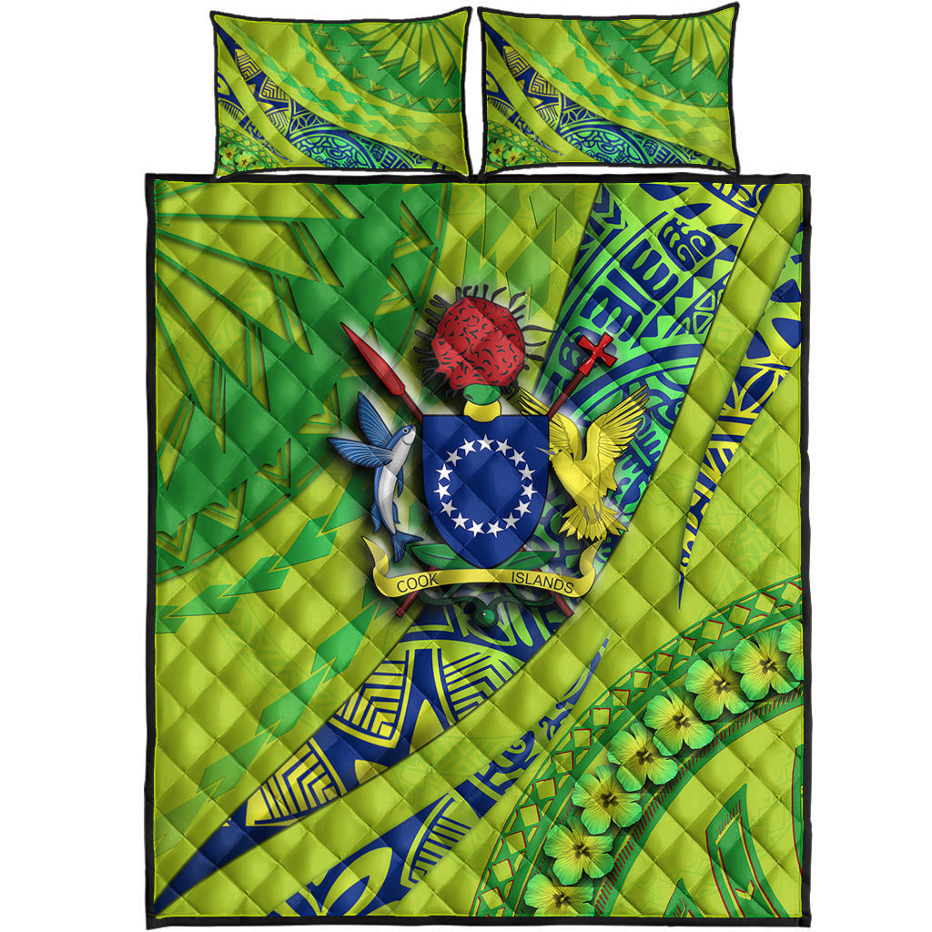 Cook Islands Quilt Bed Set Artsy Style - Green LT9 - Polynesian Pride