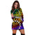 Cook Islands Custom Personalised Hoodie Dress - Rainbow Polynesian Pattern - Polynesian Pride