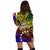 Cook Islands Women Hoodie Dress - Rainbow Polynesian Pattern - Polynesian Pride