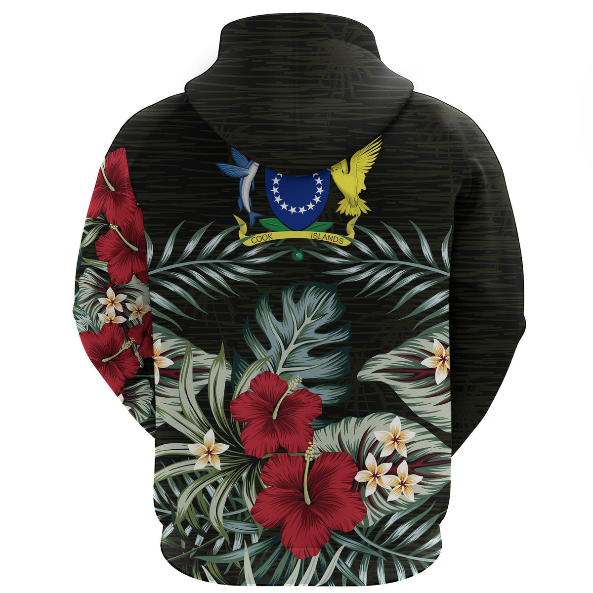 Cook Islands Hibiscus Zipper Hoodie - Polynesian Pride