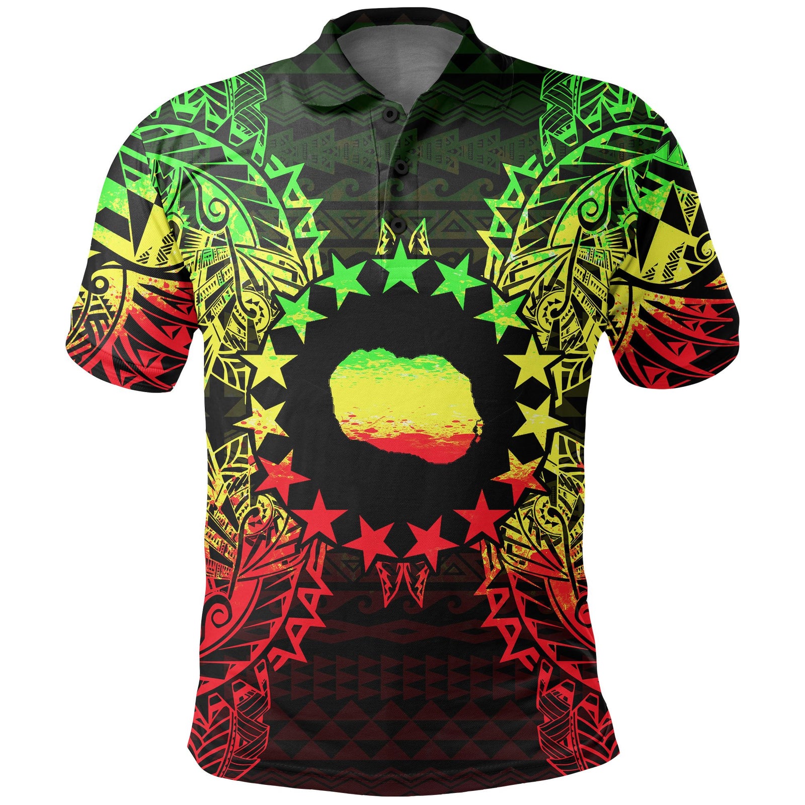 Cook Islands Polo Shirt Kuki Airani Flag Map Polynesian Tattoo Reggae Unisex Reggae - Polynesian Pride