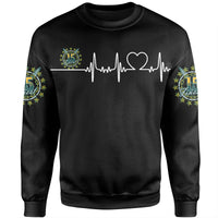 Cook Islands Sweatshirt Heartbeat (Women's/Men's) Unisex Black - Polynesian Pride