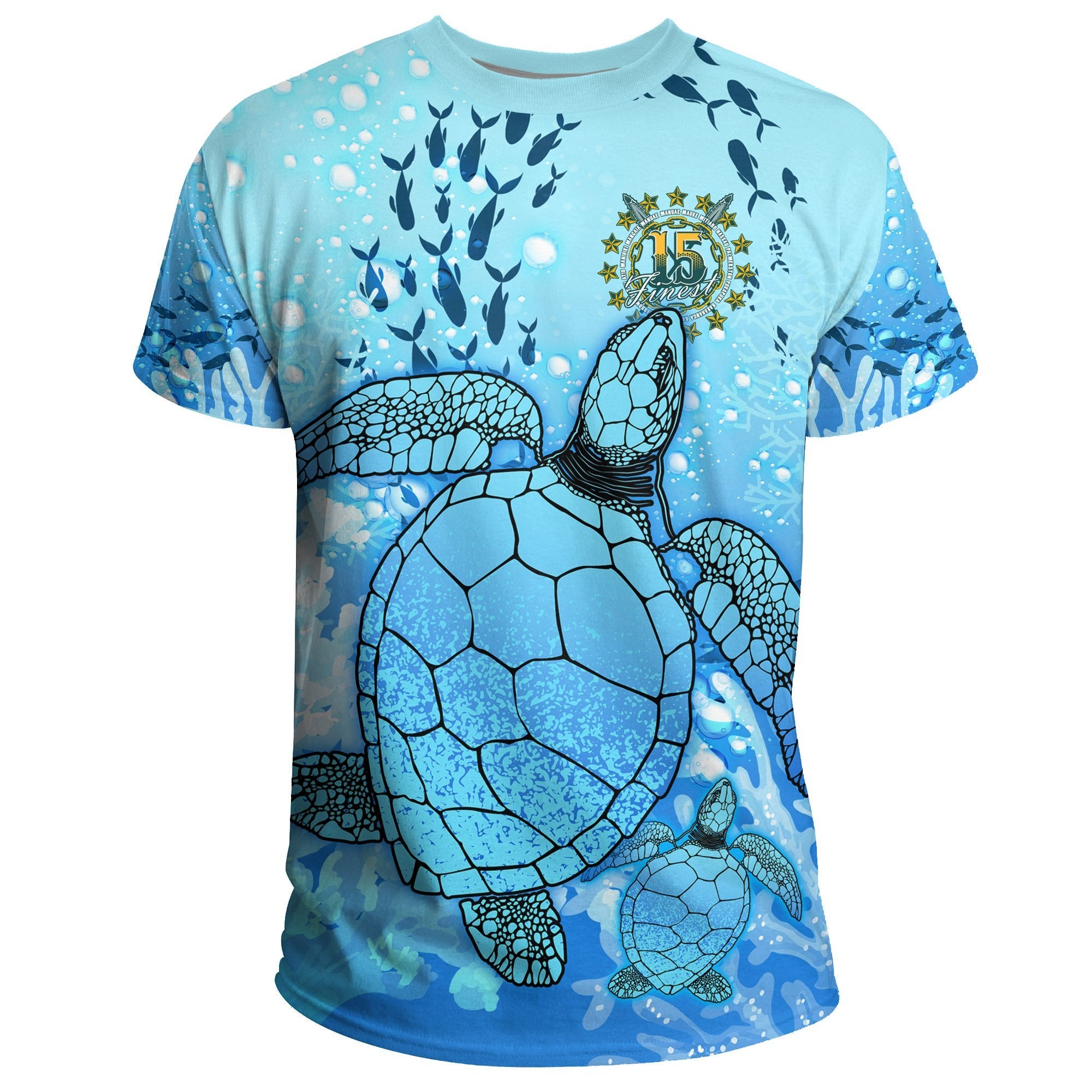 Cook Islands T Shirt Ocean Life (Womens/Mens) Unisex Blue - Polynesian Pride