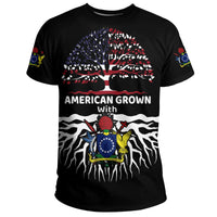 Cook Islands T Shirt American Roots Unisex Black - Polynesian Pride