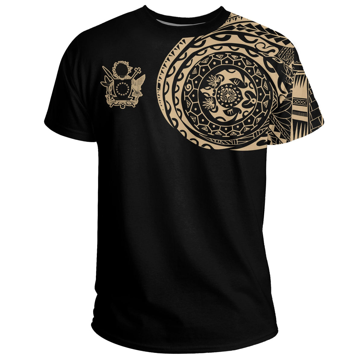 Cook Islands T Shirt Tattoo Style Unisex Black - Polynesian Pride
