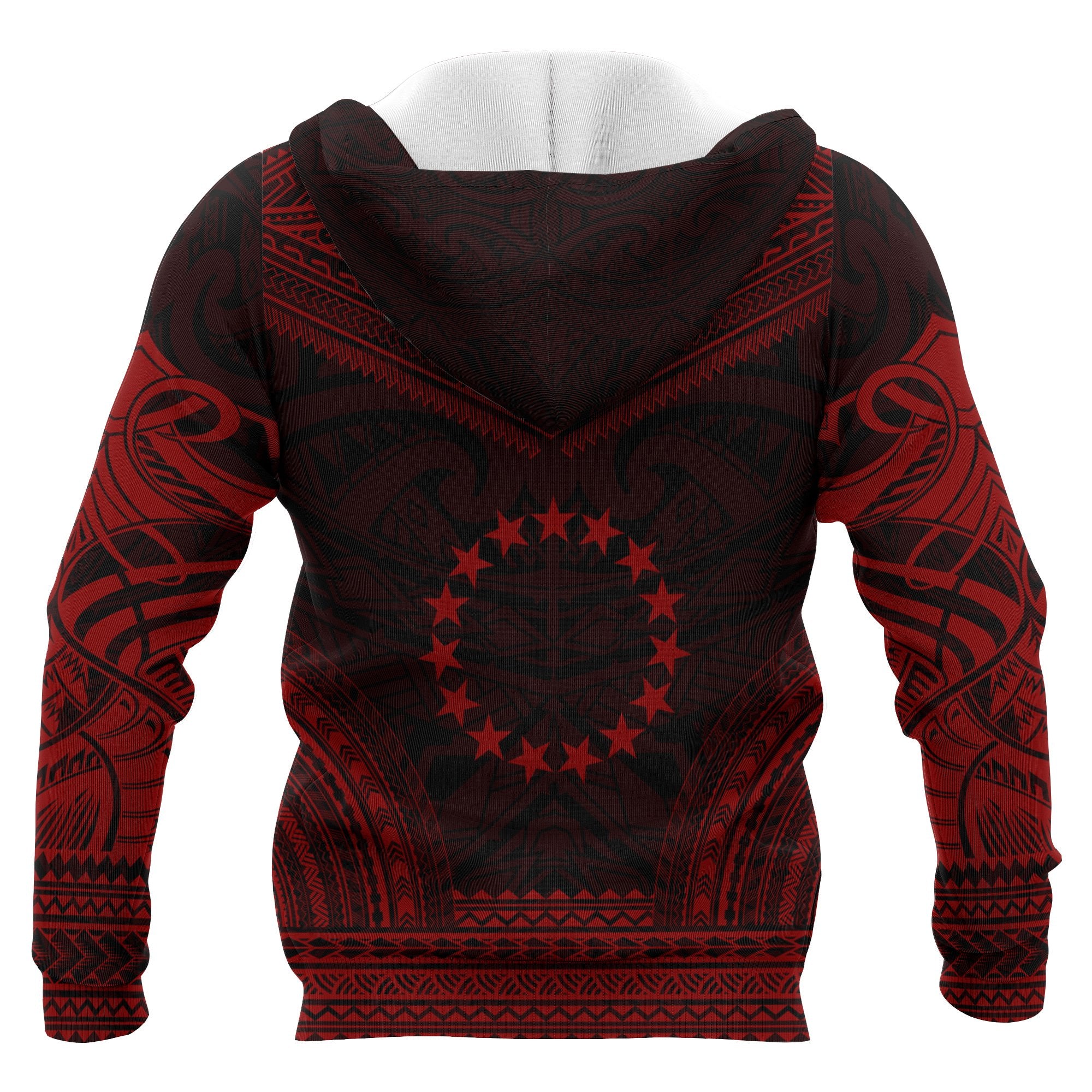 Cook Islands Polynesian Chief Custom Zip up Hoodie Red Version Unisex Red - Polynesian Pride