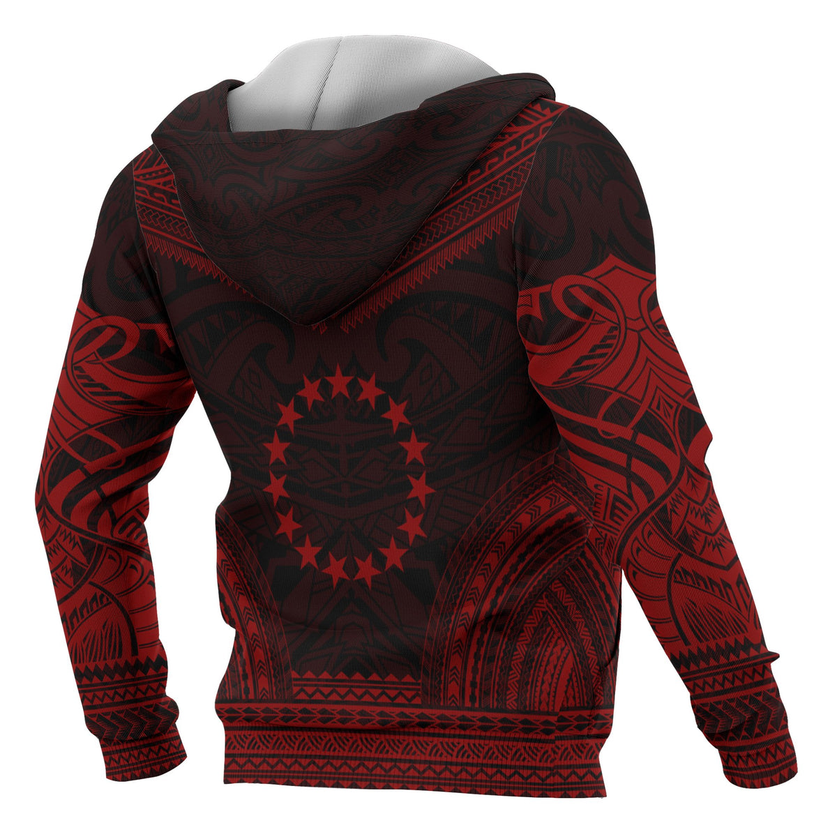 Cook Islands Polynesian Chief Custom Zip up Hoodie Red Version - Polynesian Pride