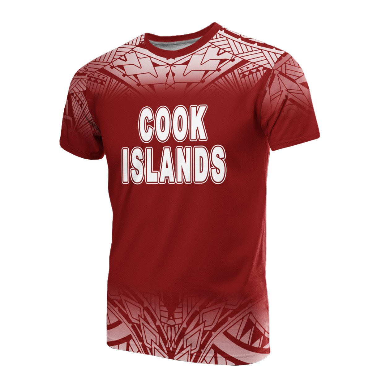 Cook Islands All Over T Shirt Fog Red Unisex Red - Polynesian Pride