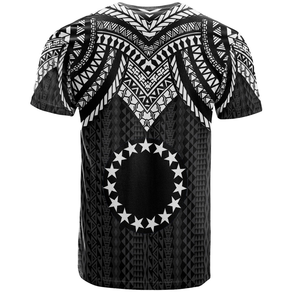 Cook Islands Custom T Shirt Polynesian Armor Style Black - Polynesian Pride