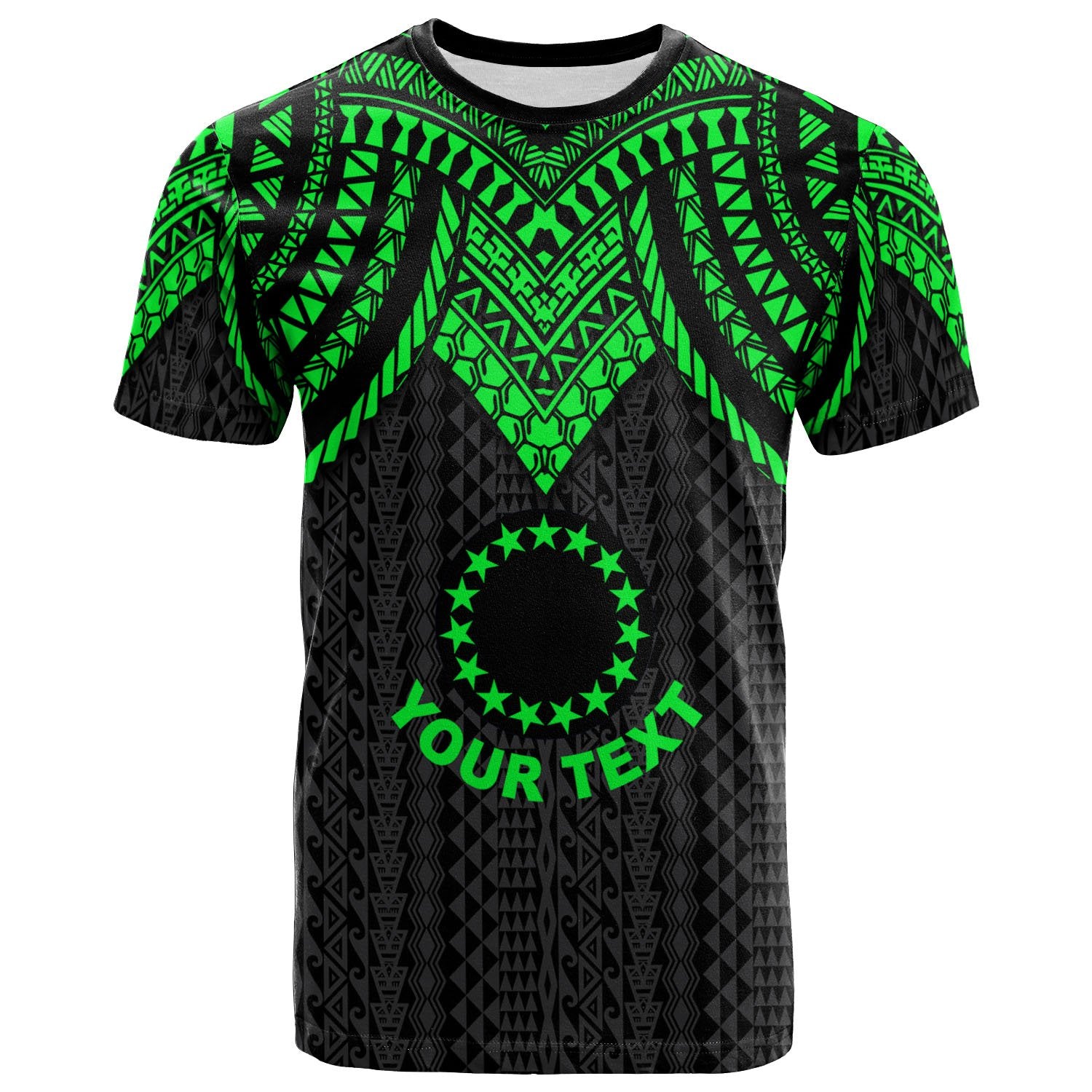 Cook Islands Custom T Shirt Polynesian Armor Style Green Unisex Art - Polynesian Pride