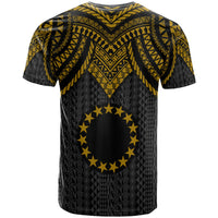 Cook Islands T Shirt Polynesian Armor Style Gold - Polynesian Pride