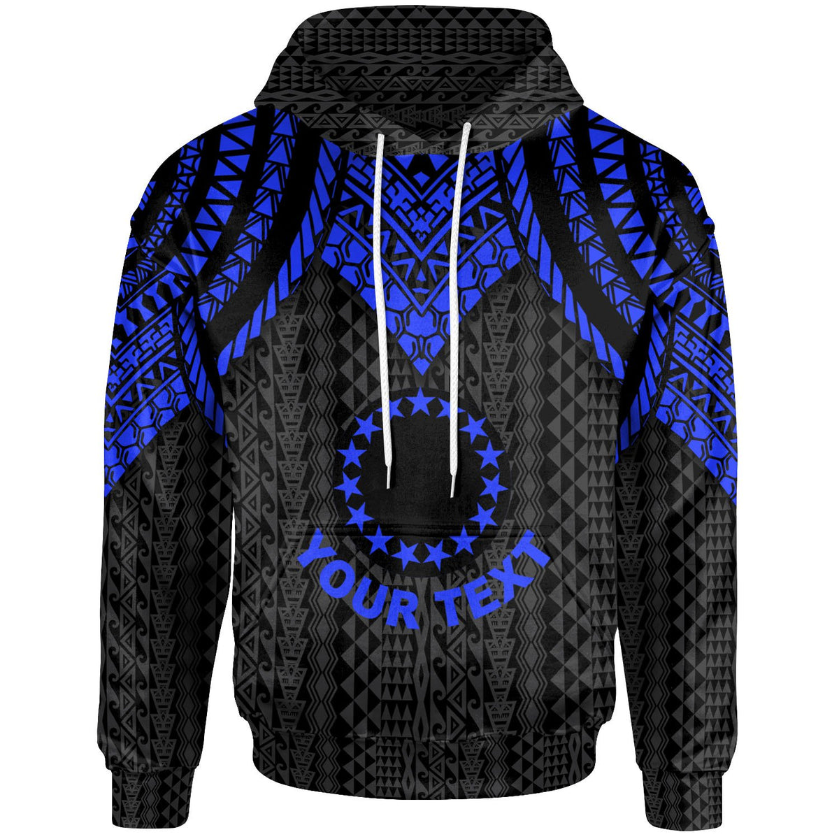 Cook islands Custom Hoodie Polynesian Armor Style Blue Unisex Blue - Polynesian Pride