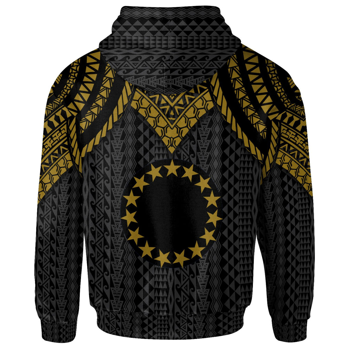 Cook islands Zip up Hoodie Polynesian Armor Style Gold - Polynesian Pride