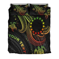 Cook Islands Custom Personalised Bedding Set - Reggae Turtle - Polynesian Pride