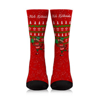 Hawaiian Turtle Christmas Crew Socks - Red - Felix Style - AH - Polynesian Pride