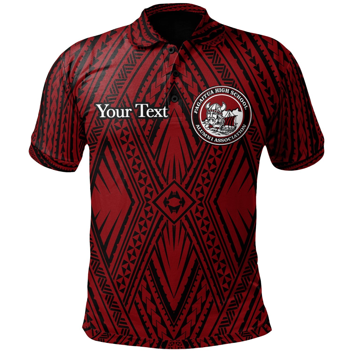 Samoa Polo Shirt Custom Fagaitua High School Polynesian Patterns Unisex Red - Polynesian Pride