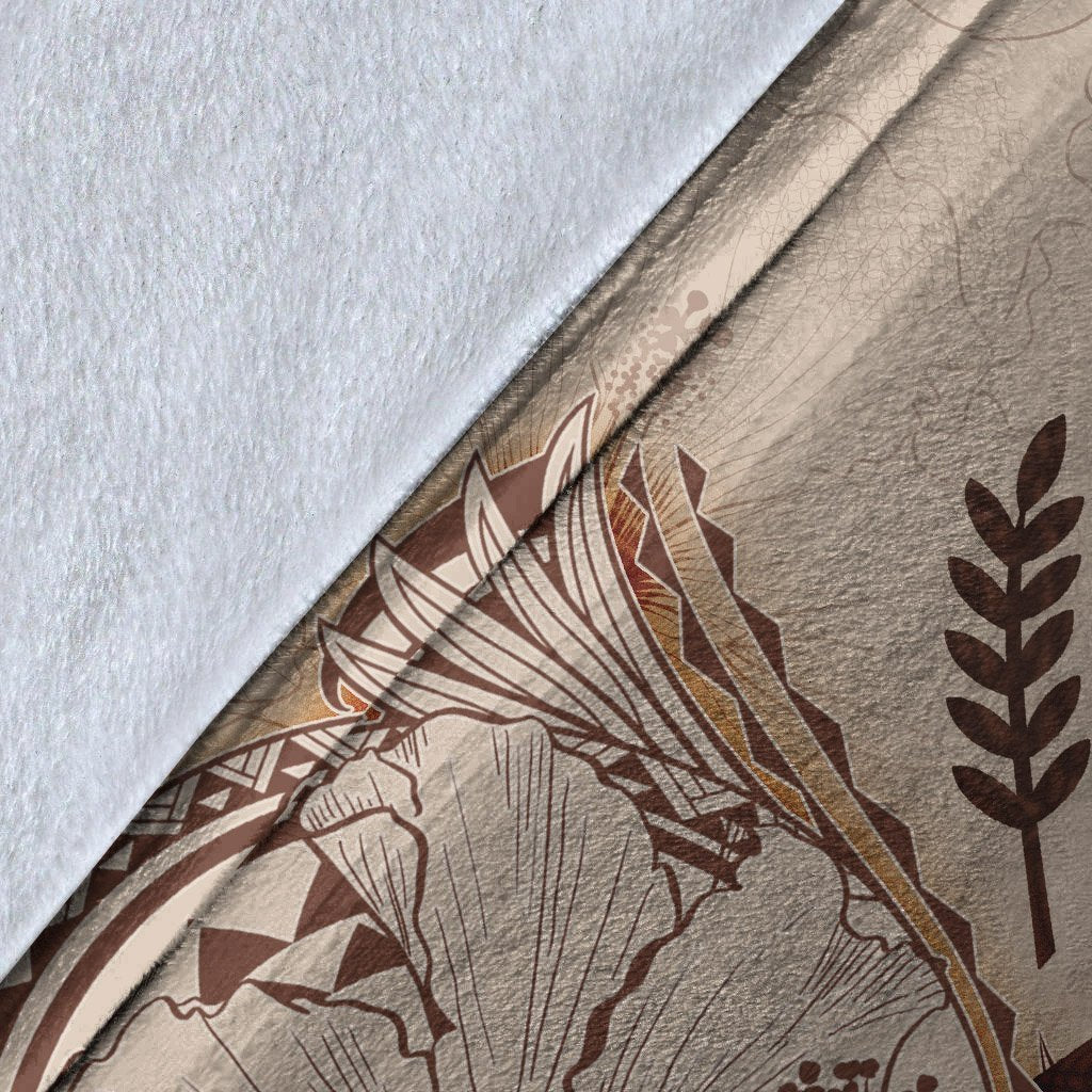 Kosrae Premium Blanket - Hibiscus Flowers Vintage Style - Polynesian Pride