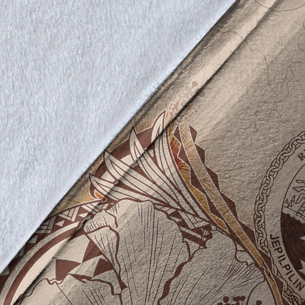 Marshall Islands Blanket - Hibiscus Flowers Vintage Style - Polynesian Pride